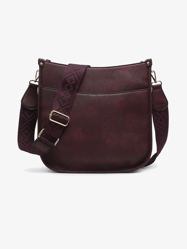 Jen & Co. Chloe Crossbody with Guitar Strap – Vegan Leather Everyday Bag (Brown, Cherry Lacquer or Olive)