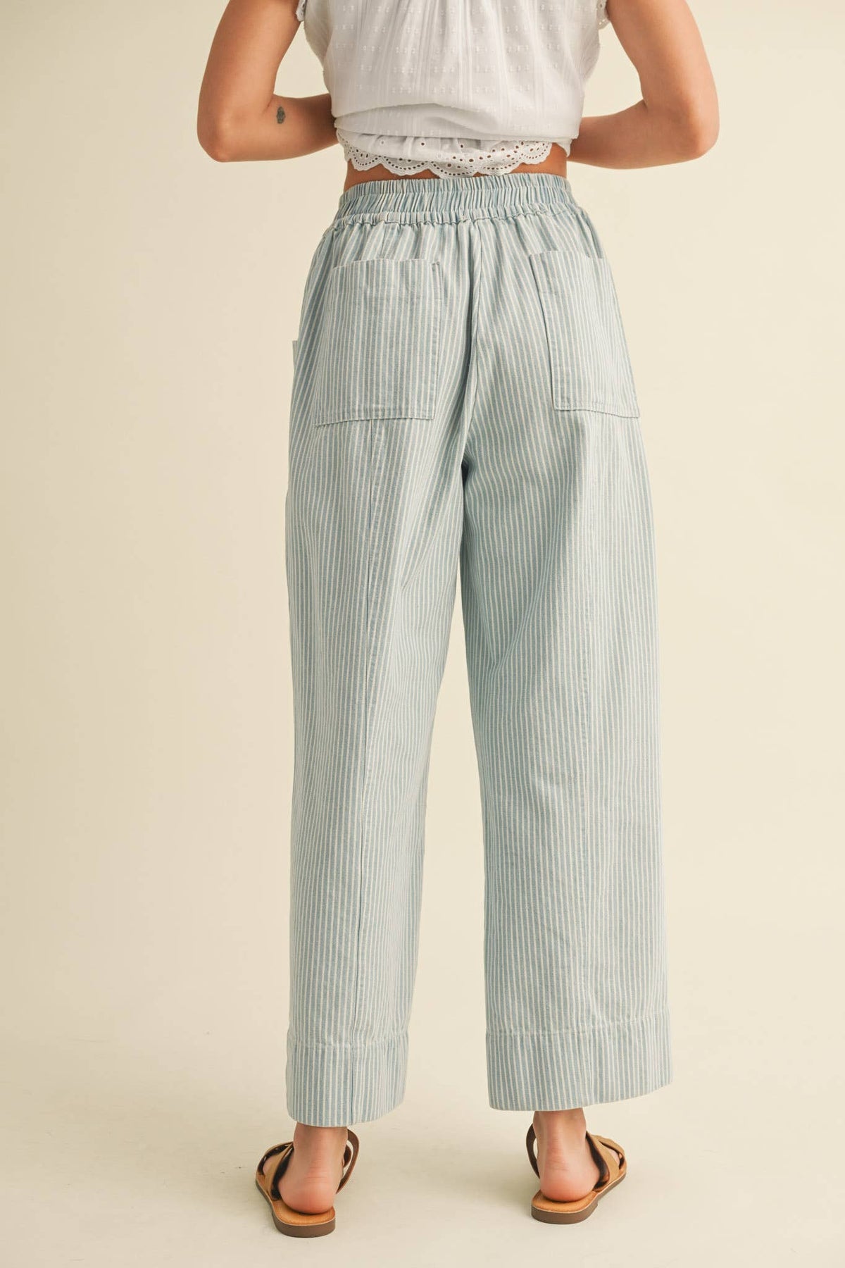 The Marlowe Stripe Wide Leg Pants