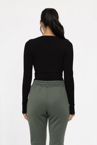 Mono B Basic Seamless Ribbed Long Sleeve Top