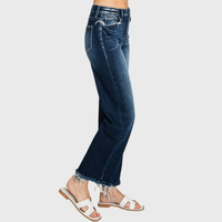 The Elsie Super High Rise Stretch Wide Leg Jeans – Dark Wash Classic Denim