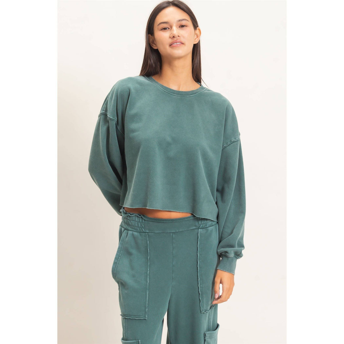 The Reset Mineral Wash Cropped Sweatshirt