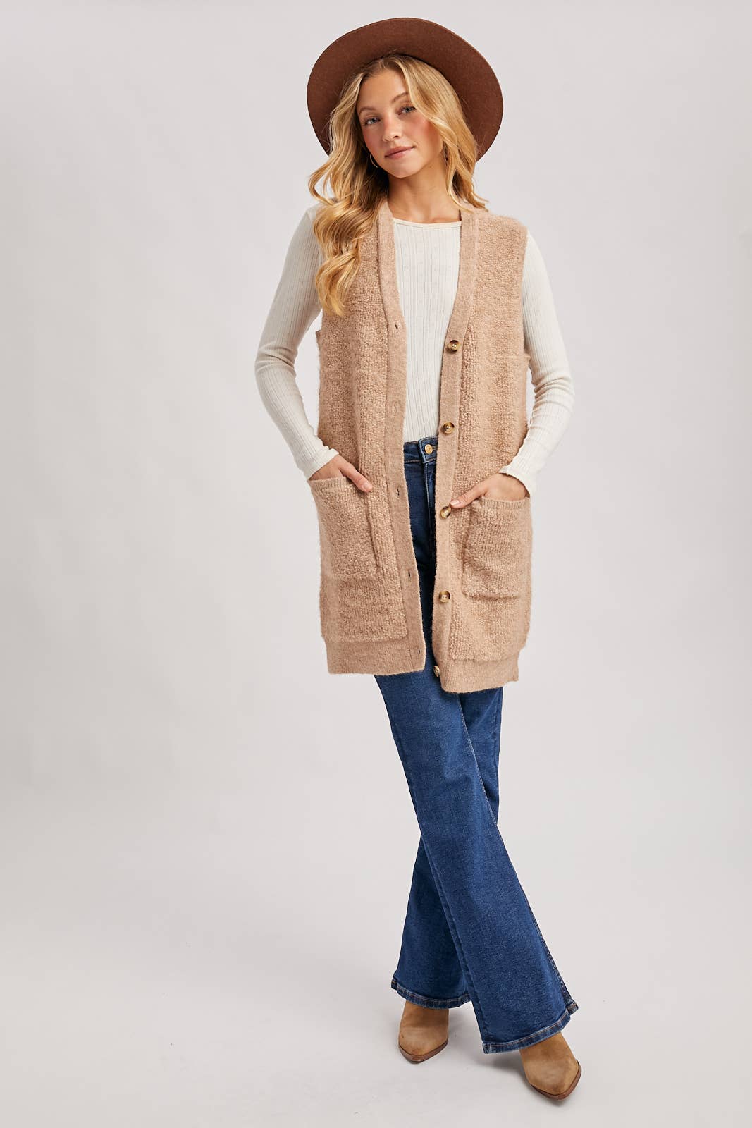 The Layering Plan Teddy Vest: Latte