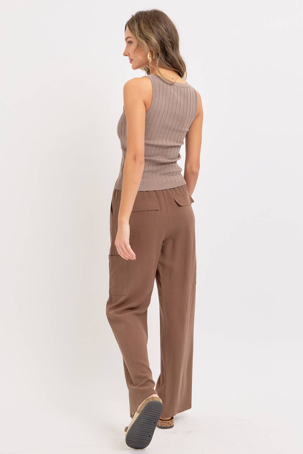The Cocoa Linen Blend Pull-On Pants
