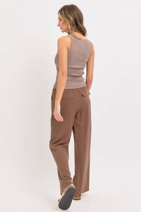 The Cocoa Linen Blend Pull-On Pants