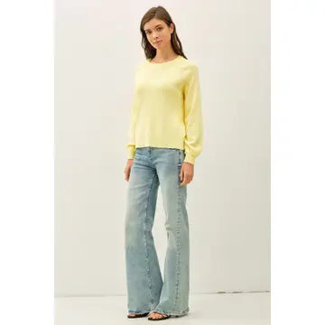 The Cambria Cotton Blend Knit Sweater:  Lightweight Raglan Crew Neck Pullover