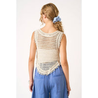 The Sierra Fringe Crochet Tank: Natural