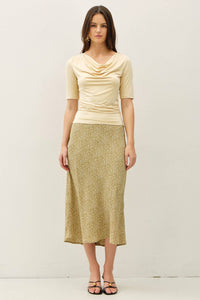 The Vivienne Mixed Print Midi Skirt – Floral & Leopard Retro Feminine Skirt