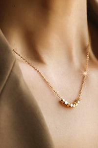 The Whitaker Square Bead Chain – 18K Gold Plated Stainless Steel Waterproof Necklace