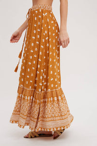 Briar Boho Button-Front Maxi Skirt