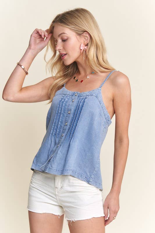 The Sienna Pintuck Tencel Tank