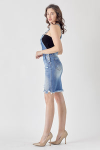 The Harper Denim Skirtall: Medium Wash