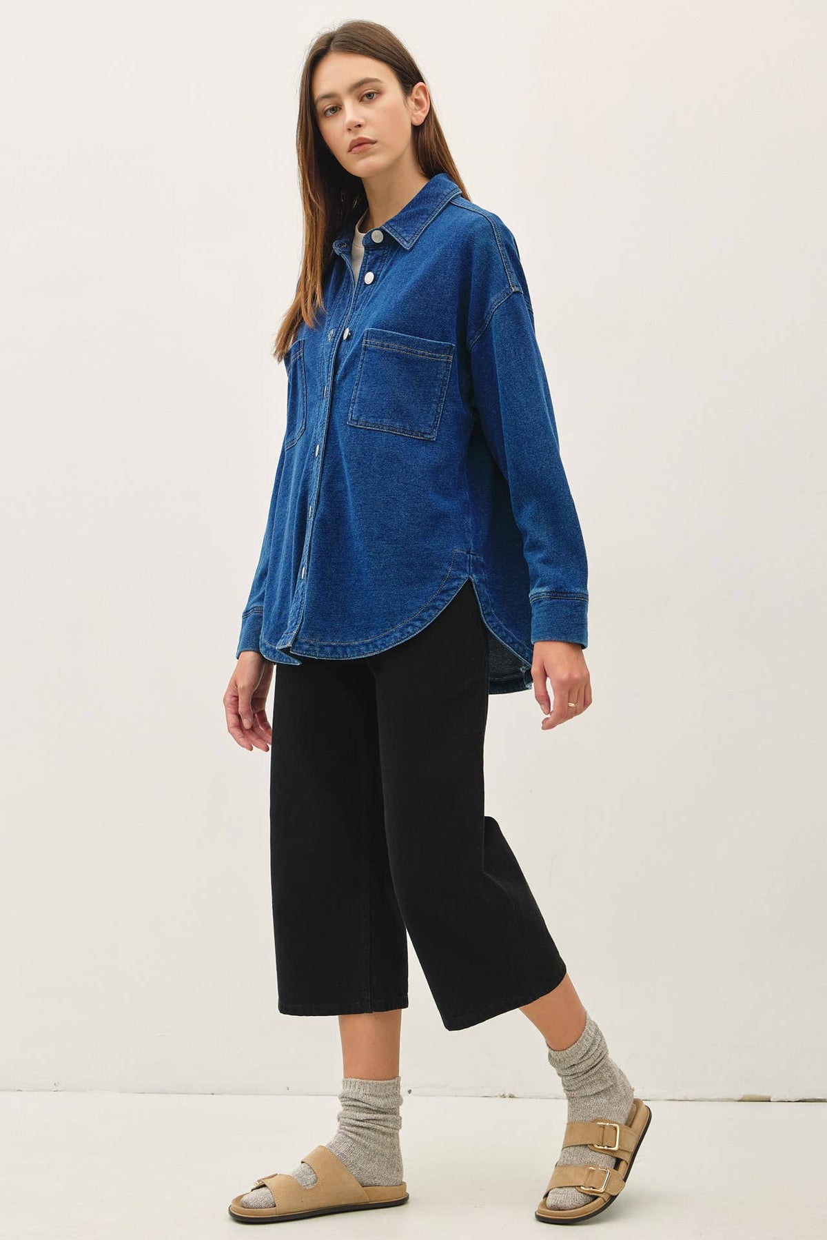 The Dylan Ultra Soft Stretch Denim Shacket