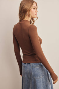 Under It All Ribbed Mock Neck