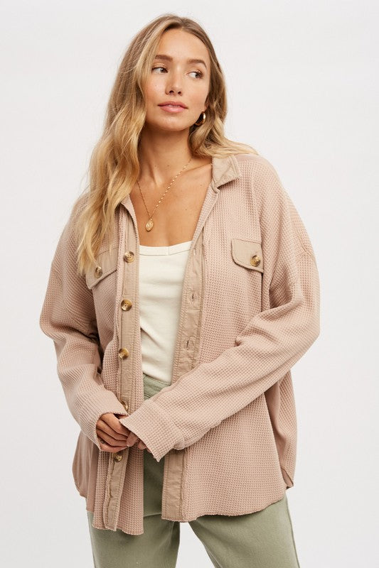 Brenna Slouchy Waffle Knit Shacket