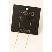 Gold Dipped Bar Threader Earrings: Gold