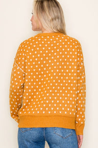 The Hattie Heart Knit Sweater – Golden Mustard