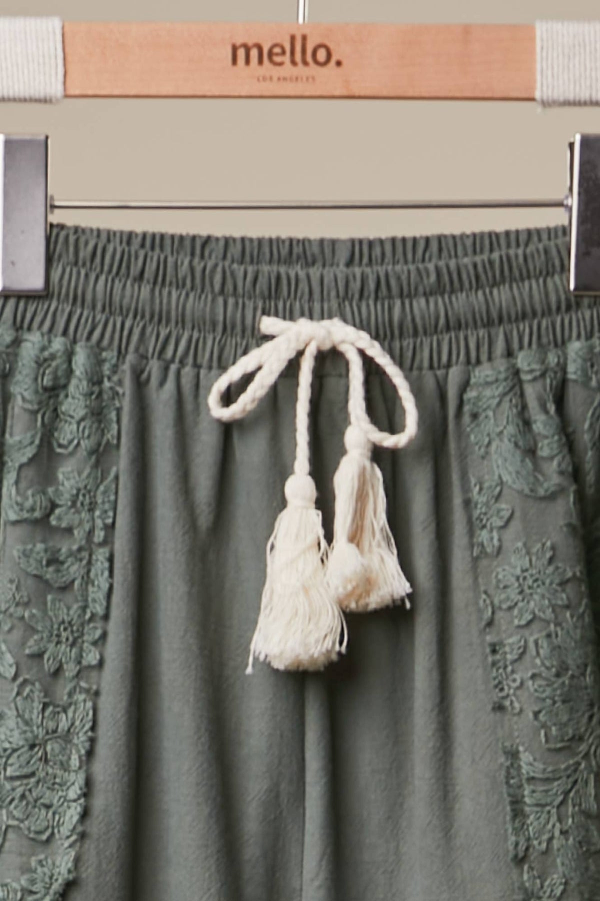 The Olive Grove Lace Jogger Pants: Olive