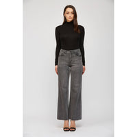 Mica Denim Evelyn Super High Rise Wide Leg Jeans – Washed Charcoal Gray