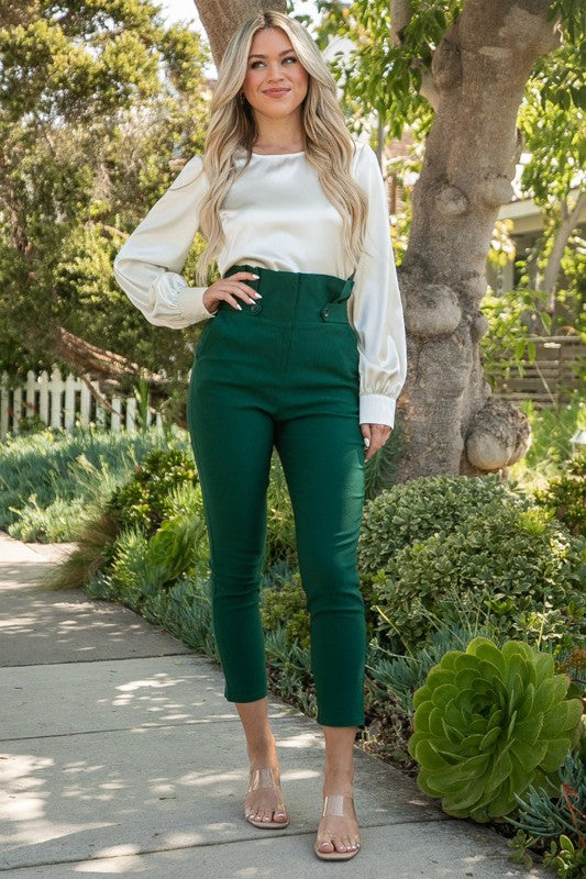 The Millennium Cropped Pant- Hunter Green