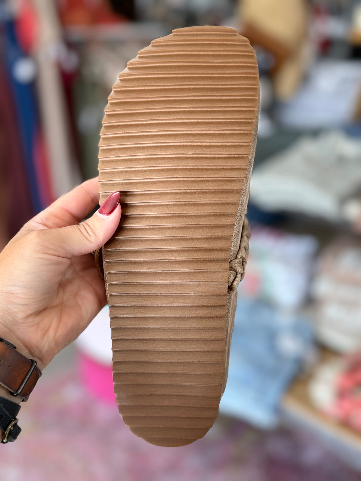 Very G Iris Braided Mules – Beige Suede Slip-On Shoes with Frayed Edge Detail