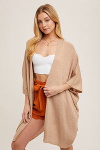 Beth Open Front Short Sleeve Summer Cardigan