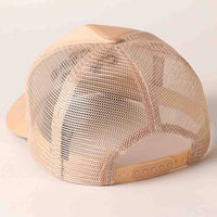 Coffee Run Embroidered Trucker Hat – Neutral Tan Mesh Snapback