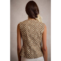 Heirloom Floral Button Vest: Cream/Multi