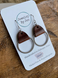Ashland Leather & Hoop Earrings – Genuine Leather, Nickel-Free Hypoallergenic Jewelry