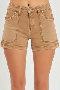 Risen Mid Rise Patch Pocket Shorts