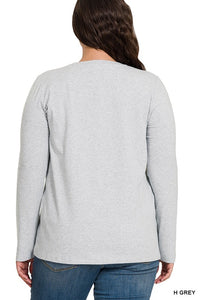 Basic Cotton Crew Long Sleeve Tee