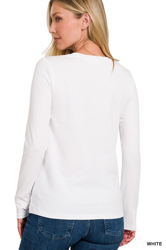 Basic Cotton Crew Long Sleeve Tee