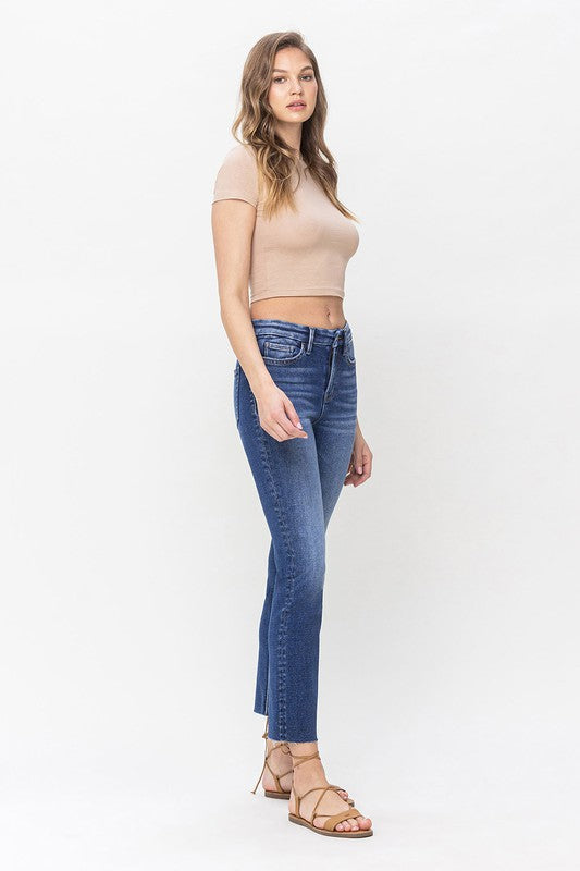 Vervet by Flying Monkey High Rise Crop Slim Straight: Delicate