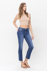 Vervet by Flying Monkey High Rise Crop Slim Straight: Delicate