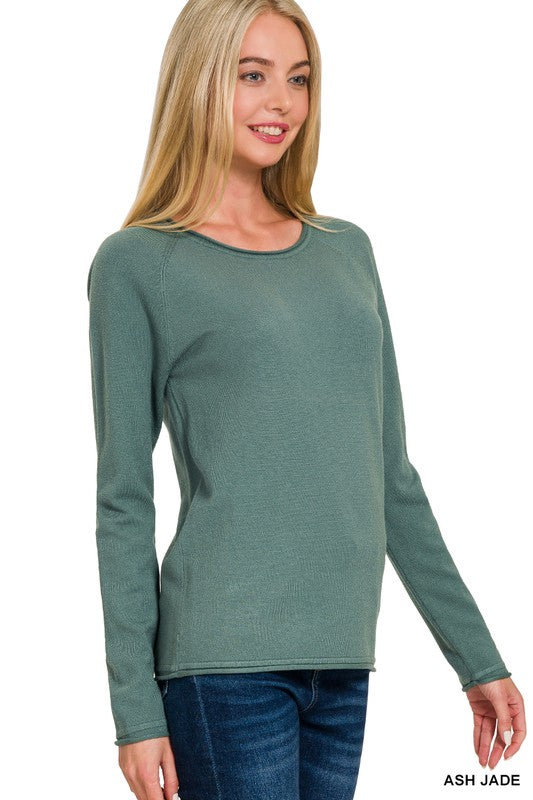 Noel Basic Round Neck Sweater: Vintage Pine