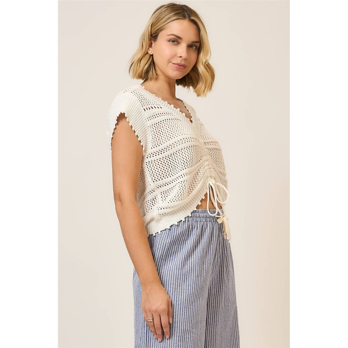 The Ava Ruched Knit Top: