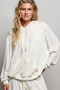 Willow Mixed Knit Hoodie: Natural Multi