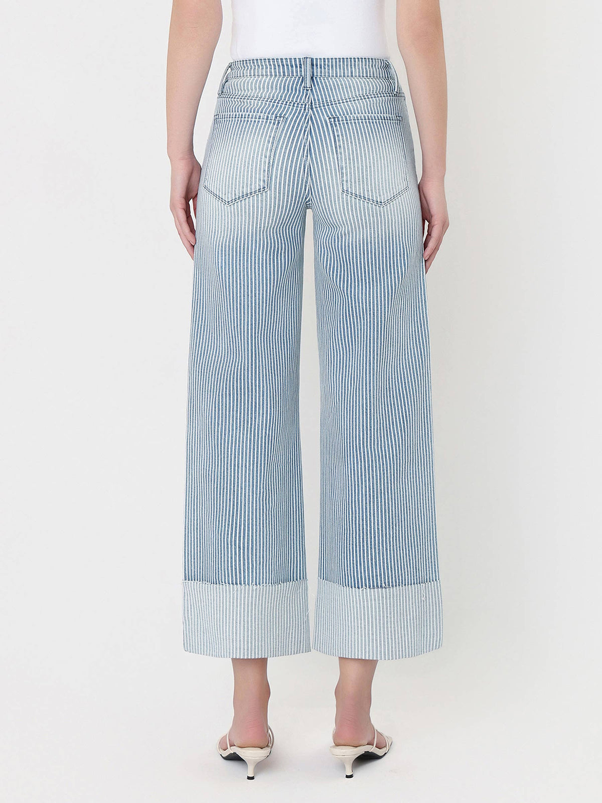 Ververt "Olive" Stripe Wide Leg Jeans