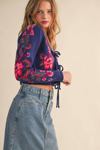 The Larkspur Bow-Front Floral Cardigan | Northern Belle Boutique