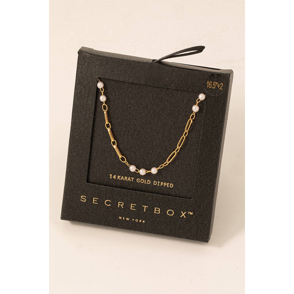 Marigold Link & Pearl Chain Necklace – Gold Dipped