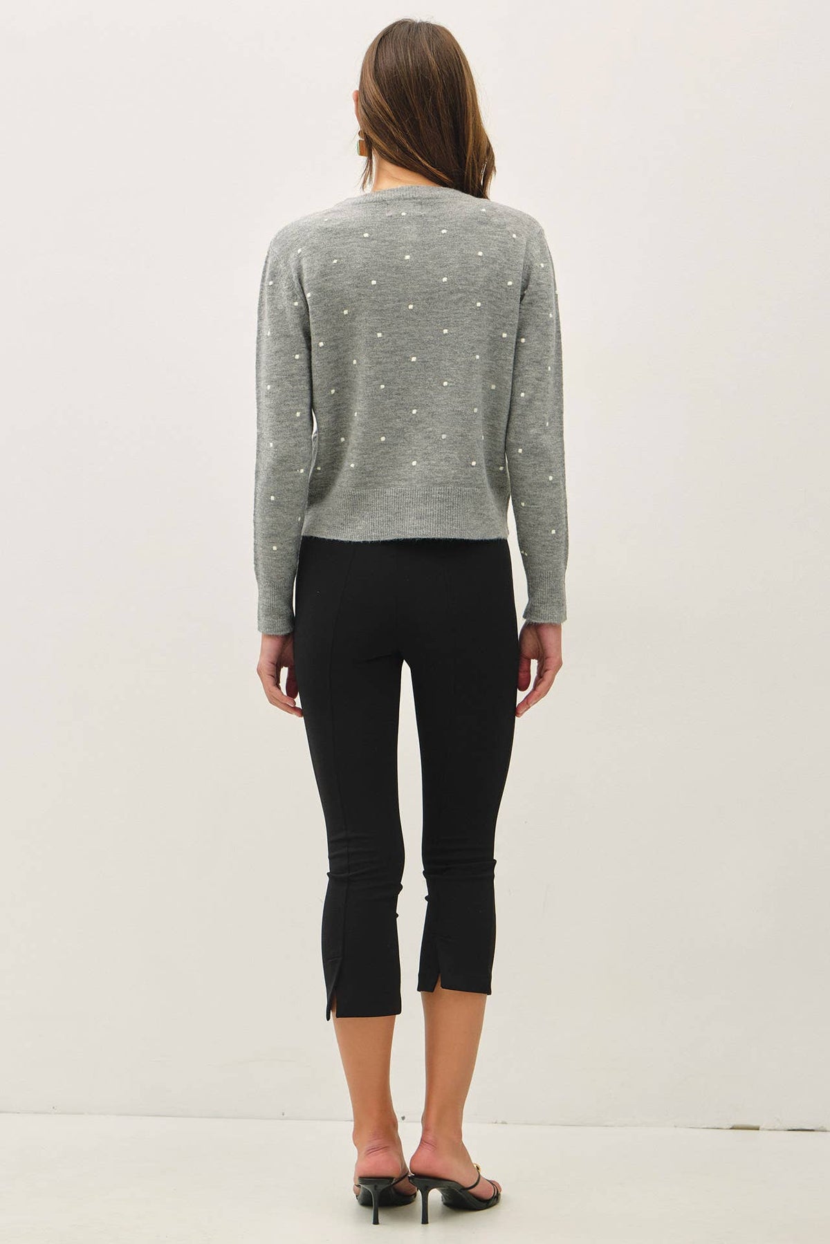 Dot to Dot Cardigan: Heather Grey
