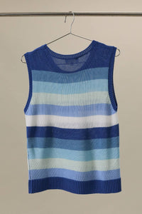 The Blue Skies Stripe Sweater Tank – Sleeveless Multi Stripe Knit Top