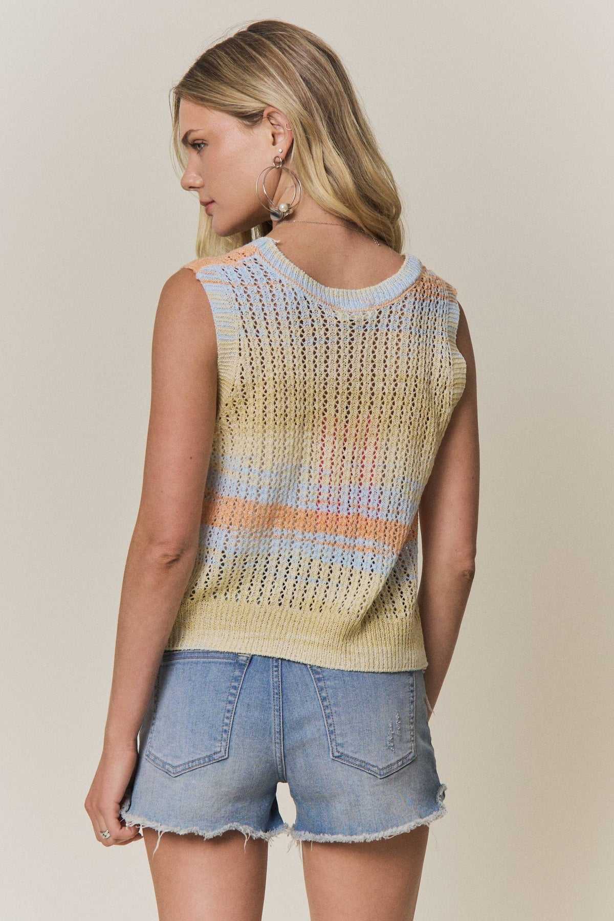 The Sunny Skies Crochet Tank Set: Sunset Orange