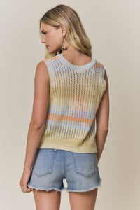 The Sunny Skies Crochet Tank Set: Sunset Orange
