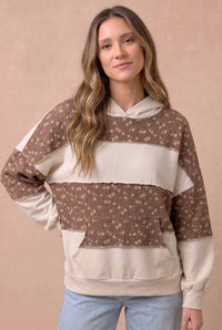 Patch Things Up Floral Hoodie: Oatmeal