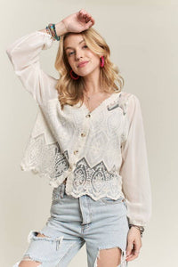 Charlotte Lace Blouse: Beige