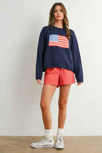 The Liberty Graphic Knit Pullover – Cozy Long Sleeve Sweater Top