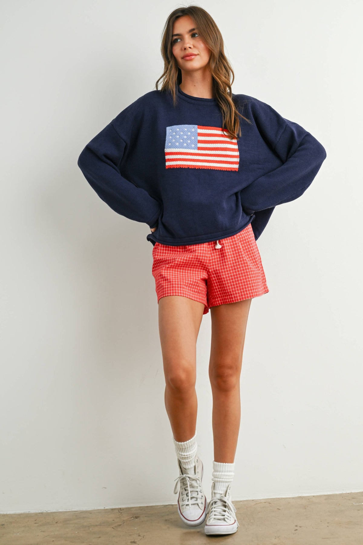 The Liberty Graphic Knit Pullover – Cozy Long Sleeve Sweater Top