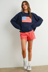 The Liberty Graphic Knit Pullover – Cozy Long Sleeve Sweater Top