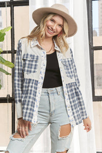 Sweet As Pie Plaid Button Down Long Sleeve Blouse