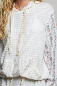 Willow Mixed Knit Hoodie: Natural Multi